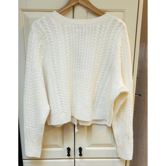 A New Day Cream Cable Knit Bow Tie Front Cardigan Sweater XXL‎ - Picture 4 of 8
